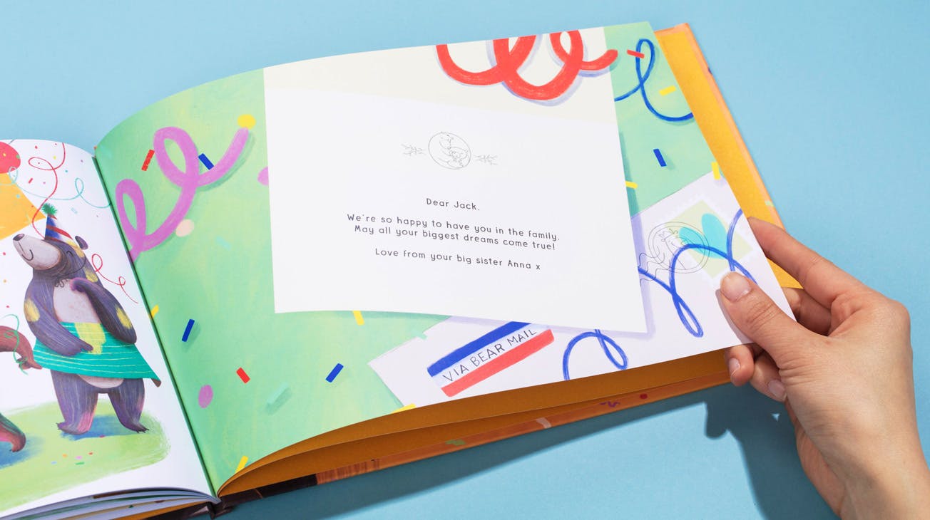 Image of the personalized letter at the back of the book.