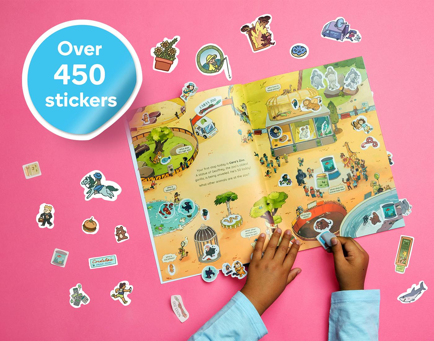 Stickers and hands